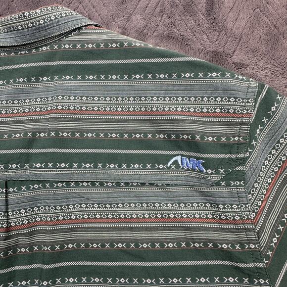Mountain Khakis Shirt Men XL Green AOP Print Button‎ Up Short Sleeve Pocket - Picture 16 of 16